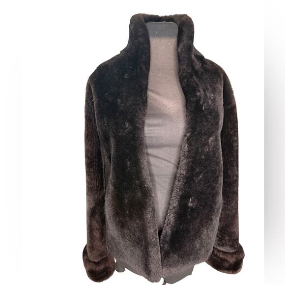 Vtg 50s Fur Coat Swing Style Rolled Cuff Womens Size M Hollywood Glam Mad Men - Picture 3 of 10